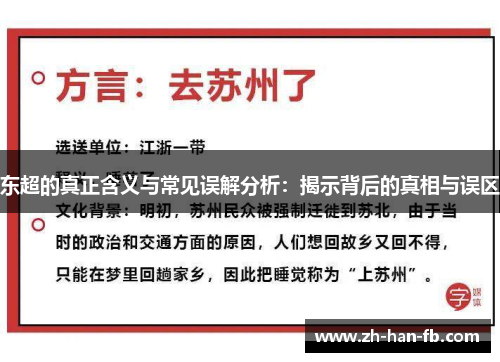 东超的真正含义与常见误解分析：揭示背后的真相与误区